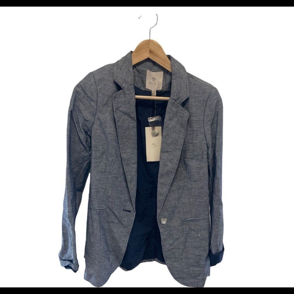 Lila rose lightweight blue chamois blazer NWT!